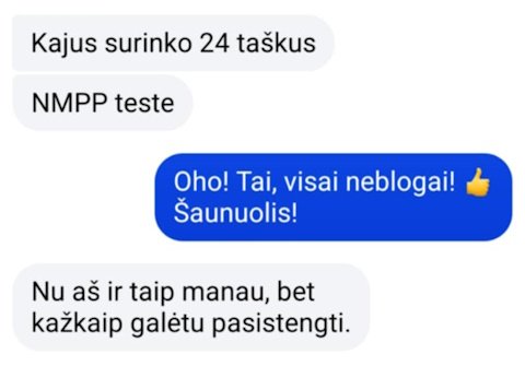Haroldo pranešimas apie Kajaus NMPP testo rezultatus
